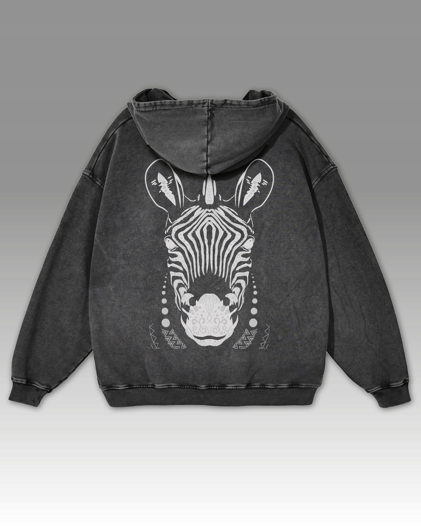 Mikina Zebra Safari Wild Nature Exotic Zebra Graphite L