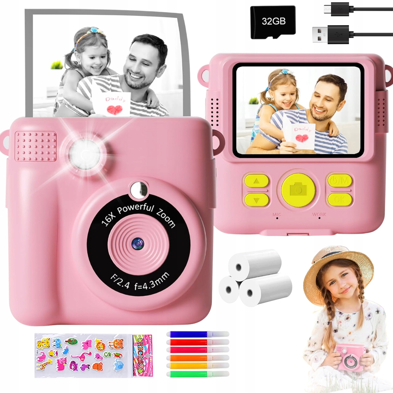 Mini Tiskárna Fotoaparátů Pro Děti S Okamžitou Tepelnou Funkcí