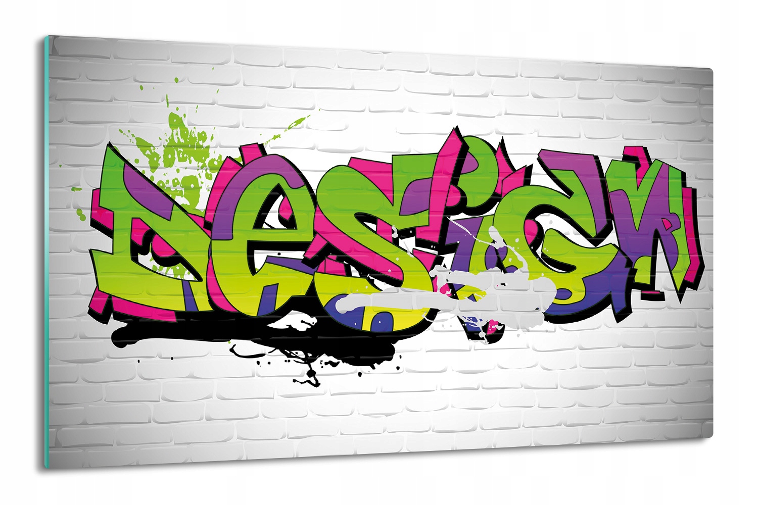 skleněný splashback 80x52 s fotografií Graffiti výraz zeď