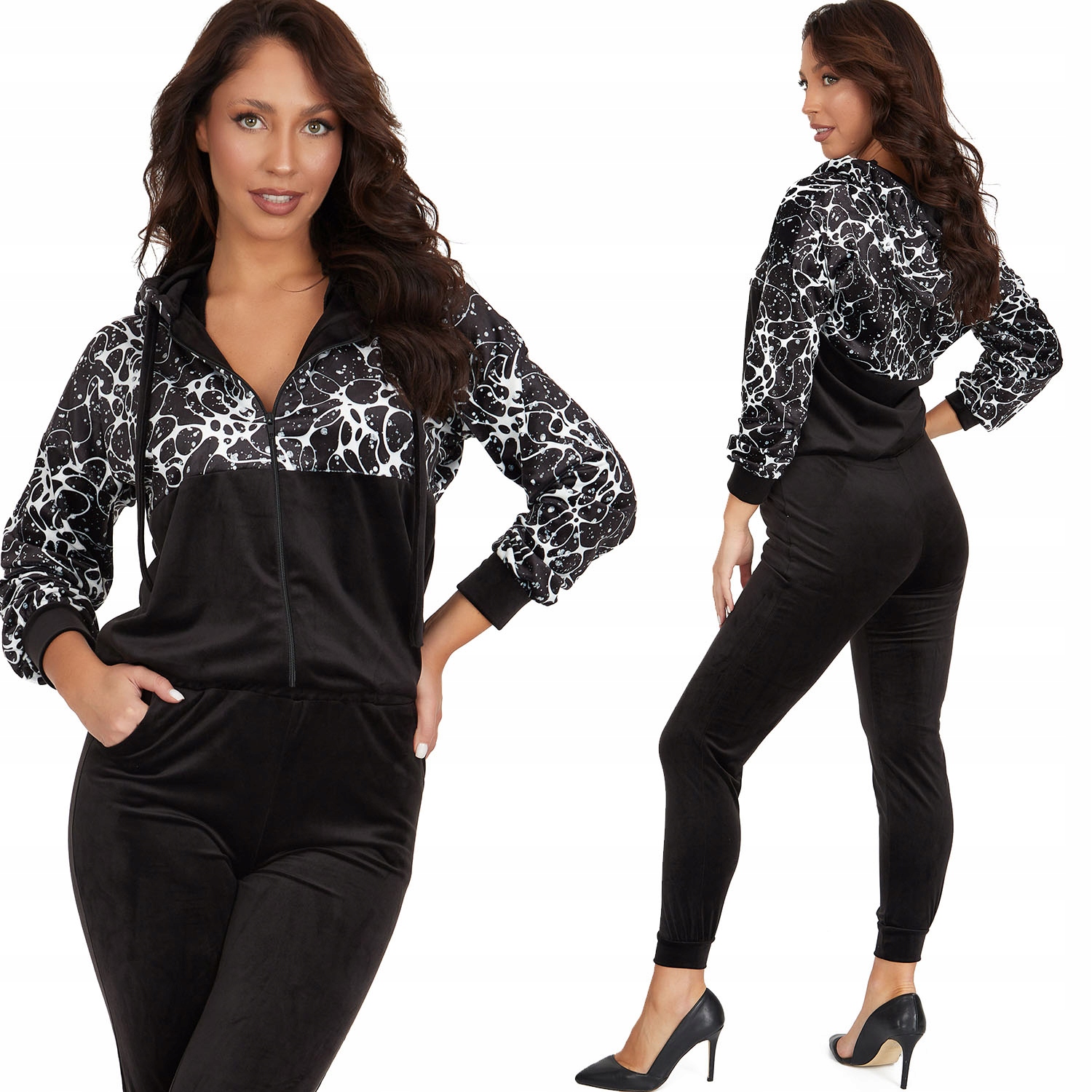 322_ XL/42 _welurowy Komplet Dresowy