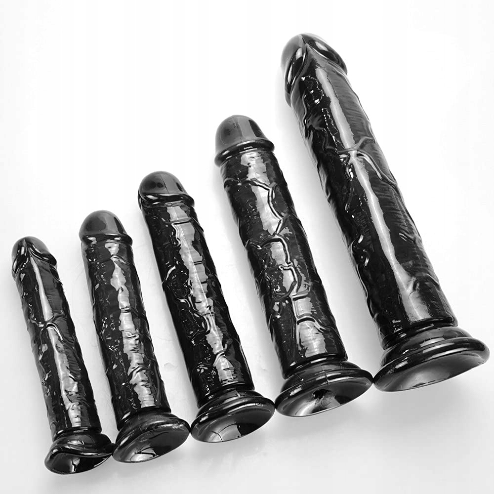 XXL REALISTYCZNY CZARNY DILDO 25CM Z PRZYSSAWKĄ DO G PUNKTU I ANALU — miniatura 8