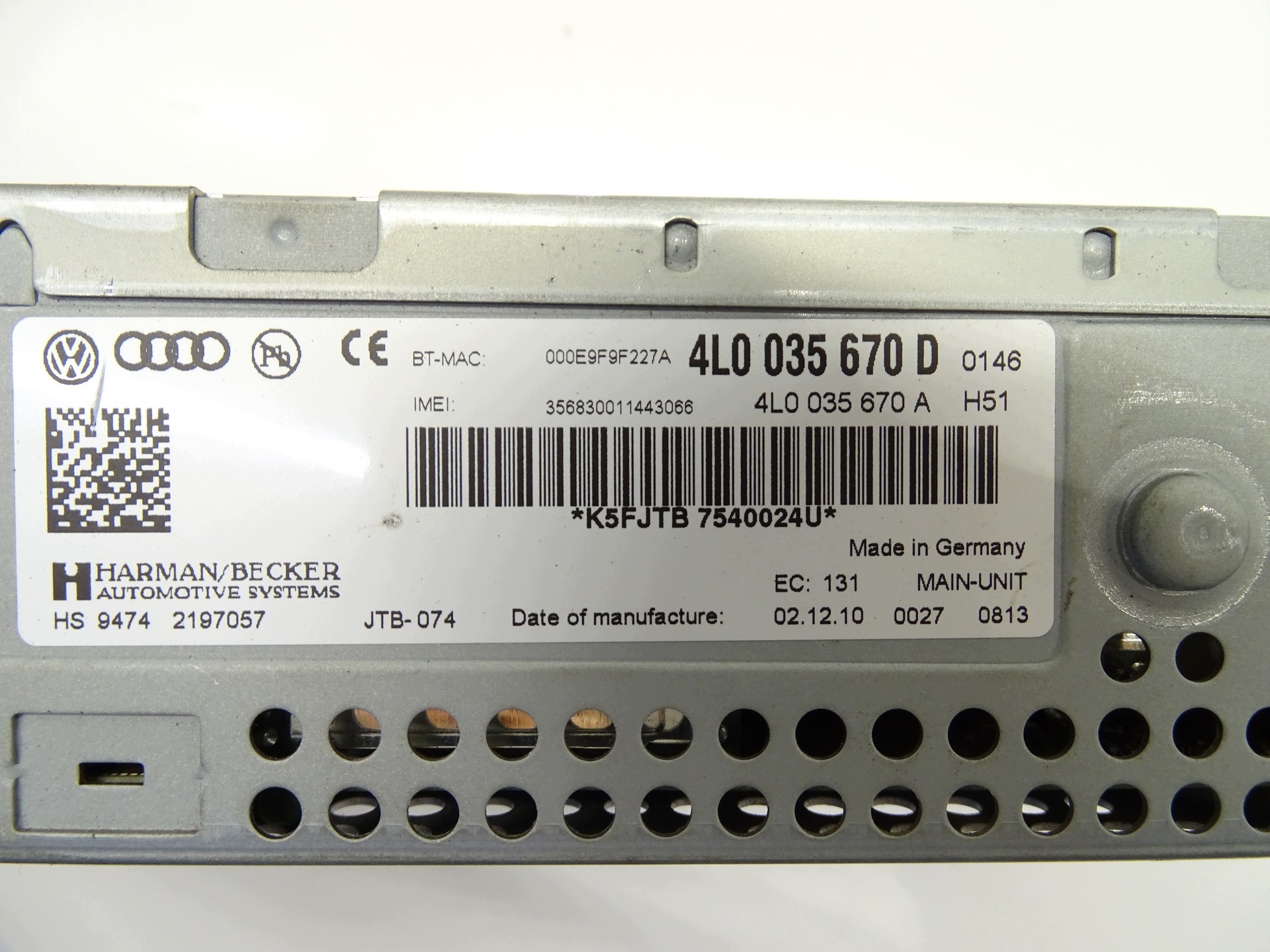 player navigation devices MMI AUDI Q7 4L 4L0035670D