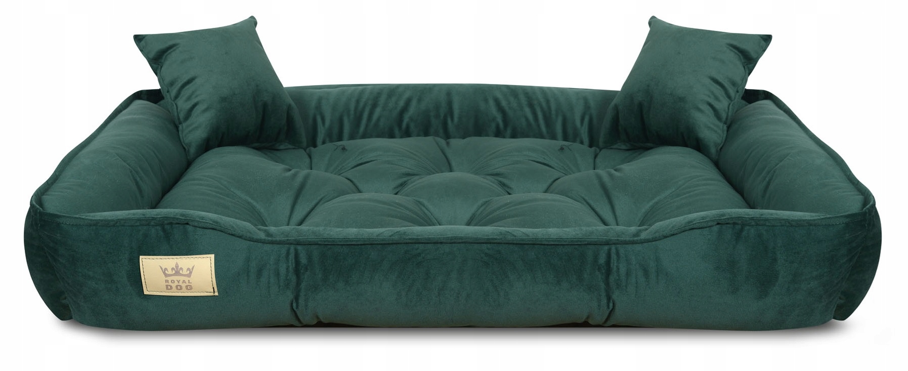 Levně pelíšek pro psa kotec 115x95 cm velur tmavě zelená XL