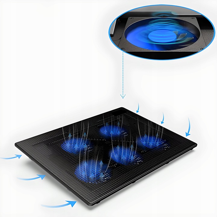 PODSTAWKA CHŁODZĄCA POD LAPTOPA MACBOOKA MATA CHŁODZĄCA POD LAPTOPA LED USB Poziom hałasu 11 dB