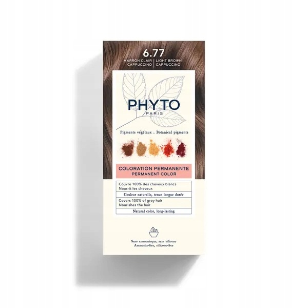 Phyto Color, barva na vlasy, 6/77 světle hnědá, cappuccino, 50 ml
