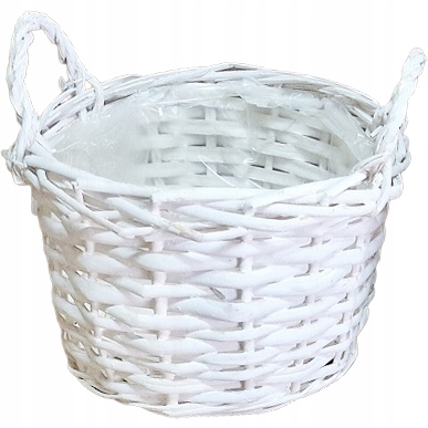 KOSZYK Doniczka OSŁONKA WIKLINOWA BIAŁA na Kwiaty
