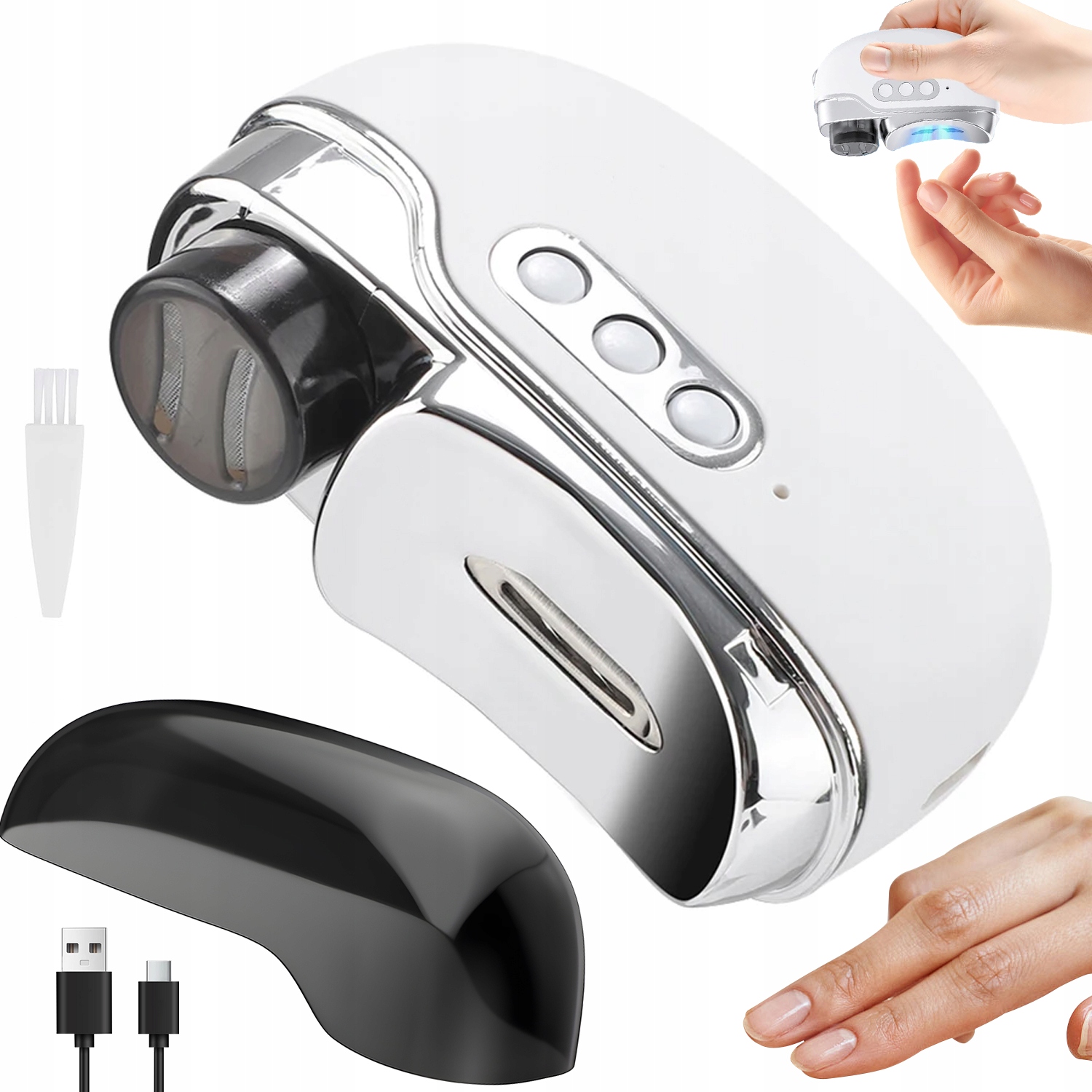 Elektrické Kleštičky Na Nehty 4V1 S Uv Lampou A Led Světlem