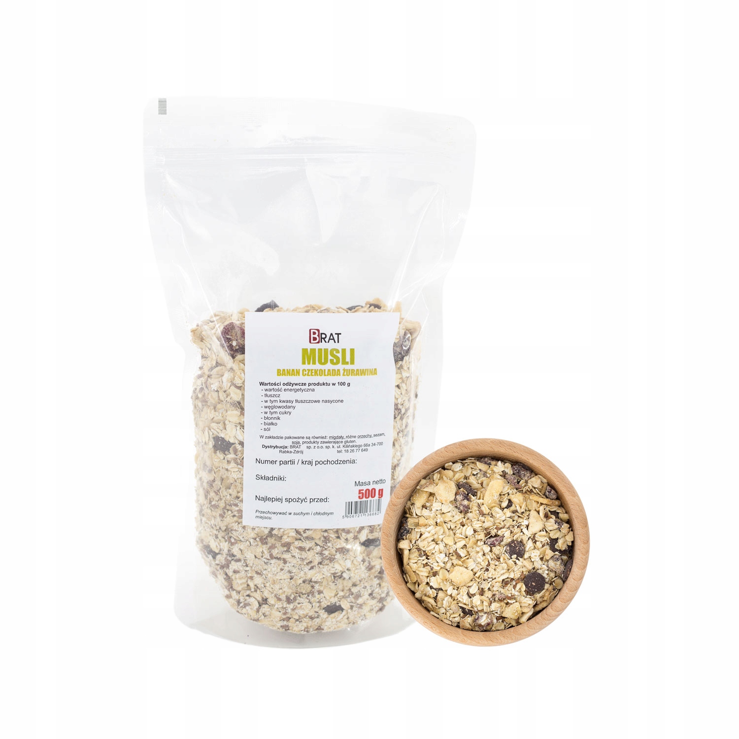 Levně 4X Brat Musli banán – čokoláda – brusinky 500 g