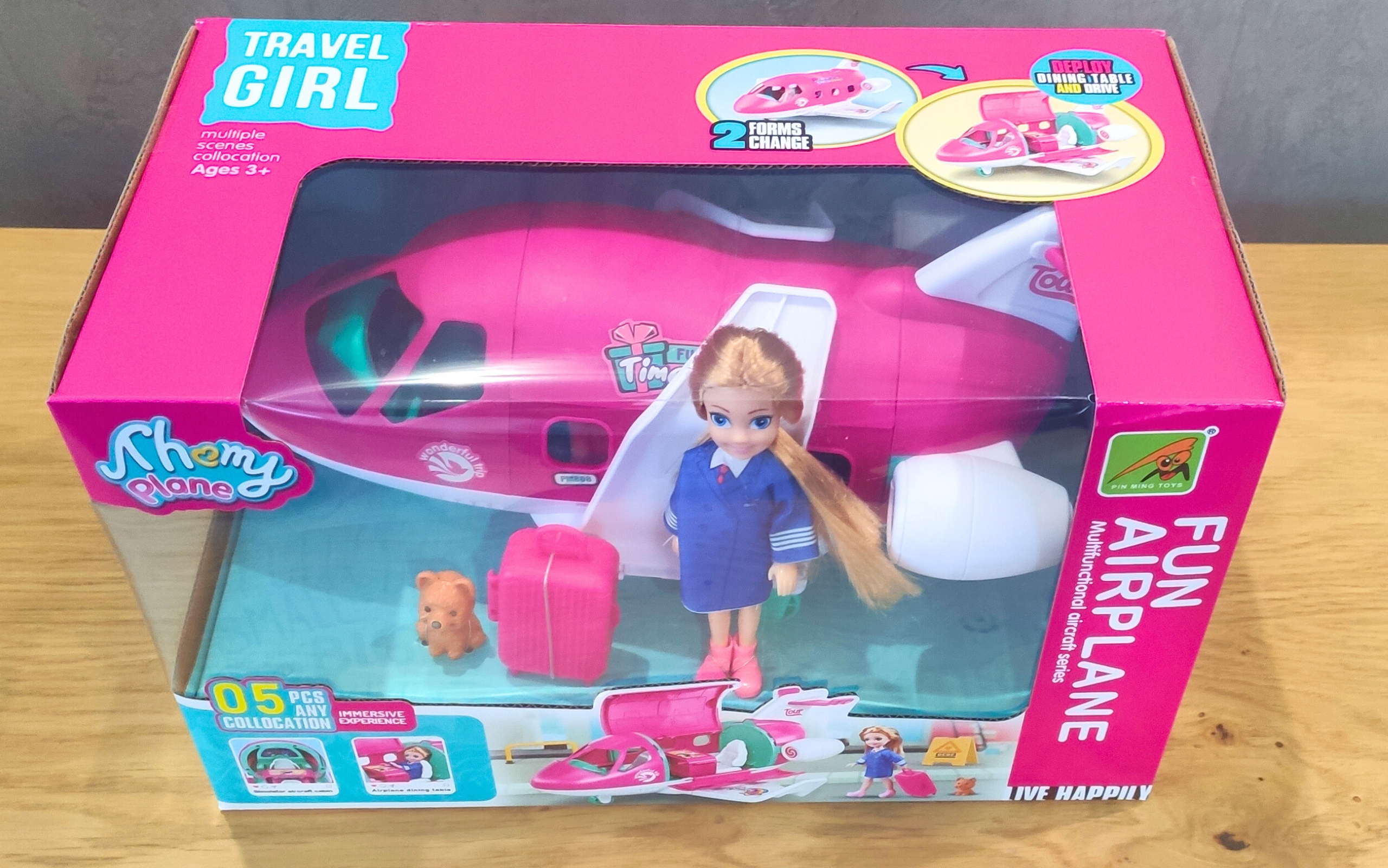 MEGA DUŻY ZESTAW SAMOLOT DLA LALEK AKCESORIA OTWIERANA WALIZKA SZCZENIAK Efekty ruchowe