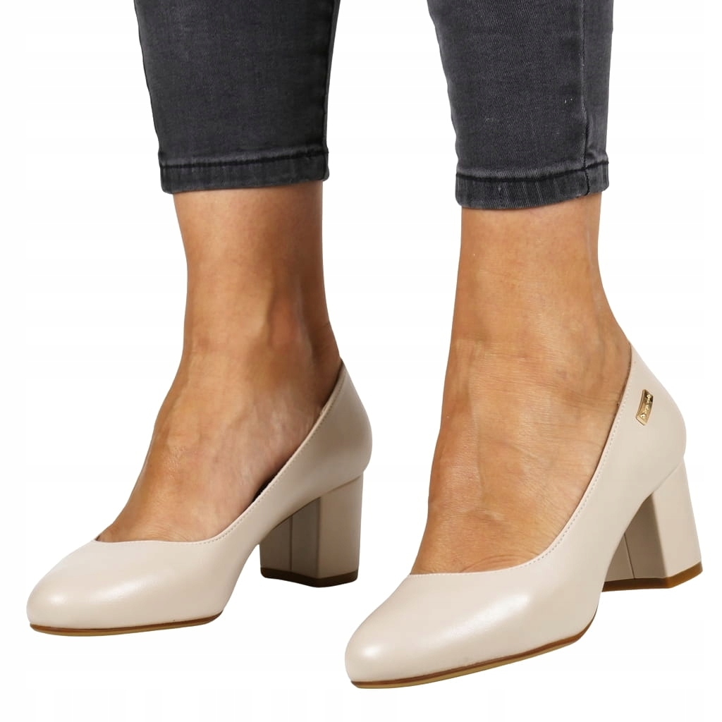 Tělové Béžové Lodičky Na Podpatku, Elegantní, Pohodlné, Nízké Boty, Velikost 38