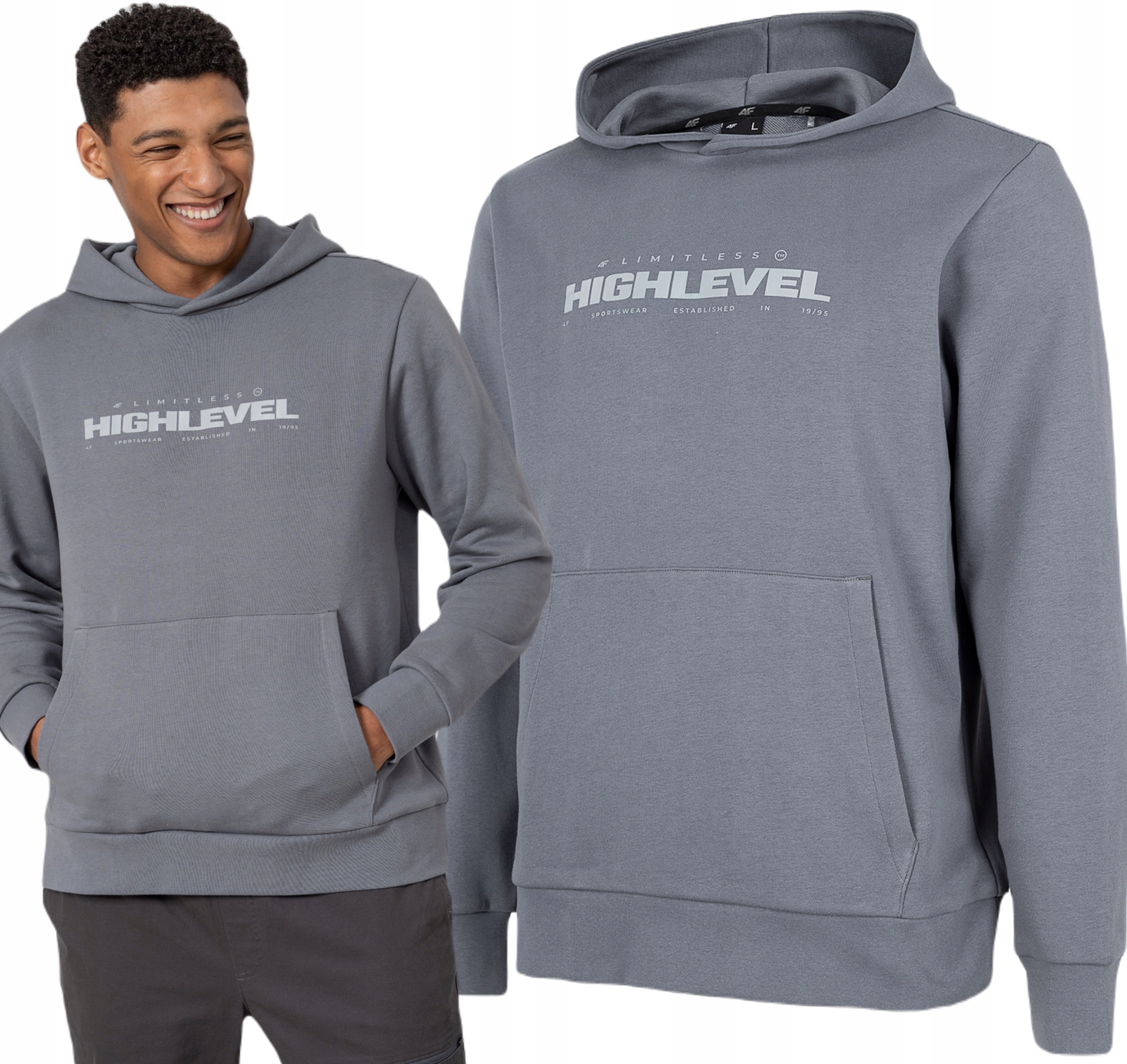 

Męska Bluza Z Kapturem 4F BLM015 Kangurek XXL