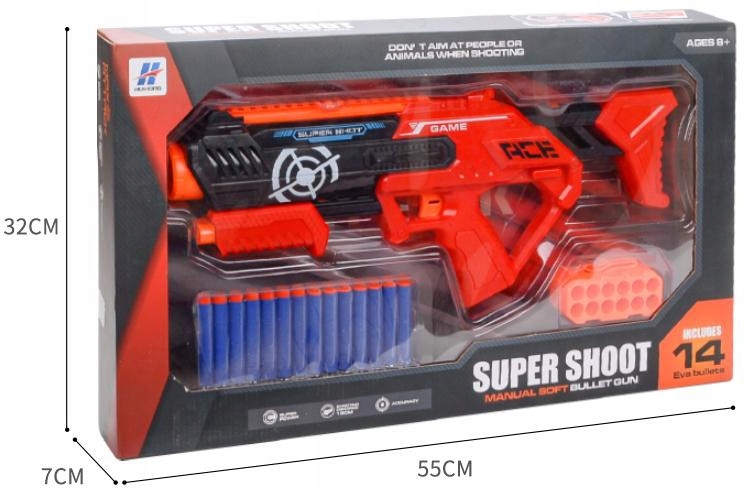 KARABIN PISTOLET NA STRZAŁKI PIANKOWE + MAGAZYNEK Wiek dziecka 8 lat +