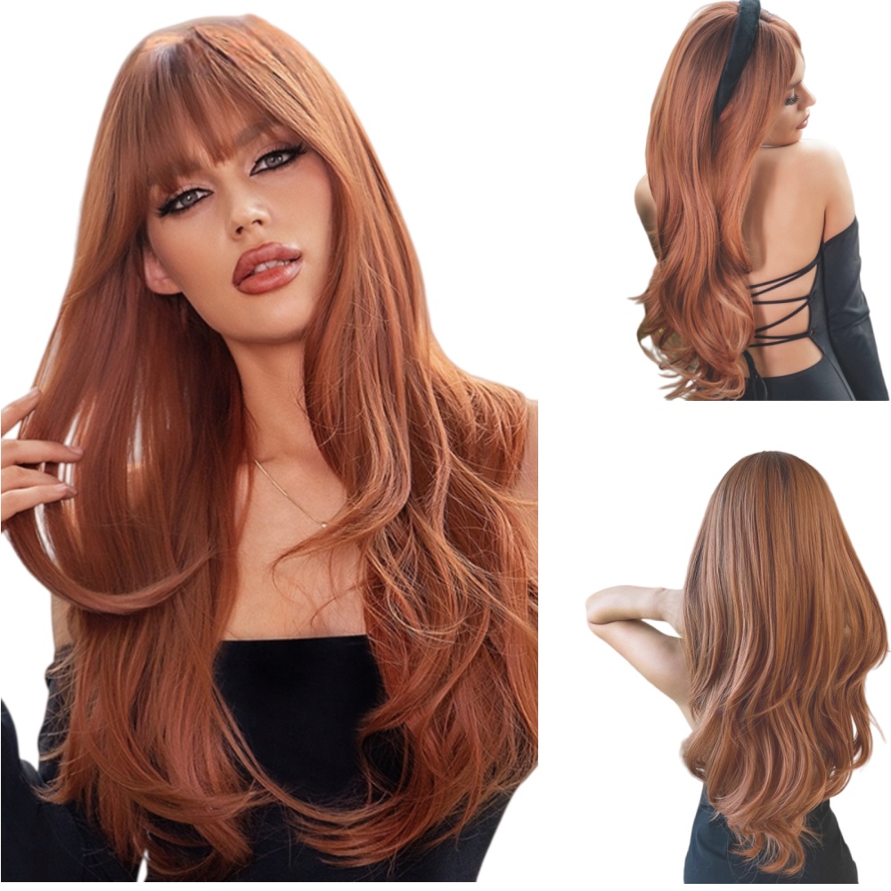 Paruka Orange s ofinou Dlouhé vlasy jako přírodní