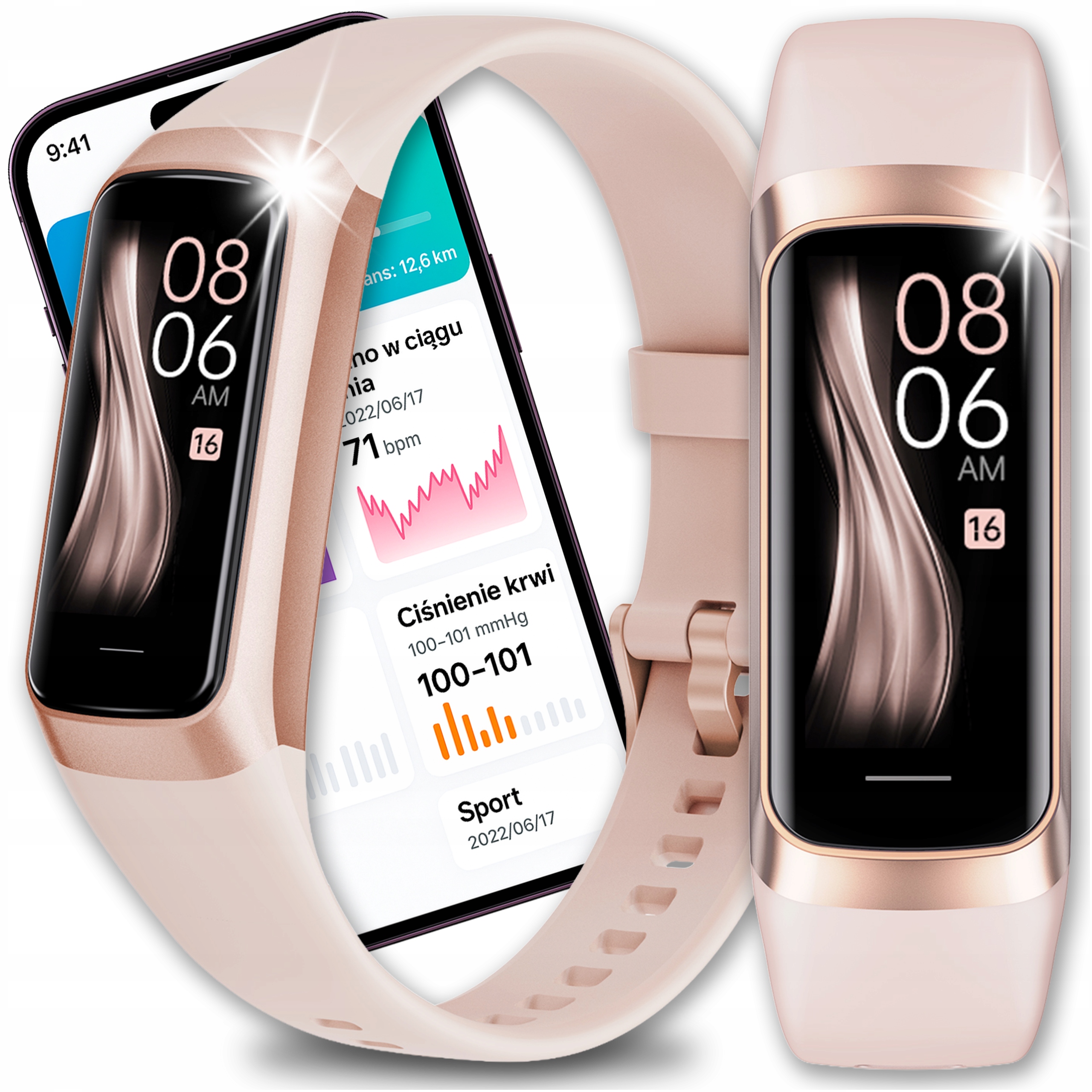 Smartwatch Damski Smartband Rozmowy Sport Ciśnienie Powiadomienia Po Polsku