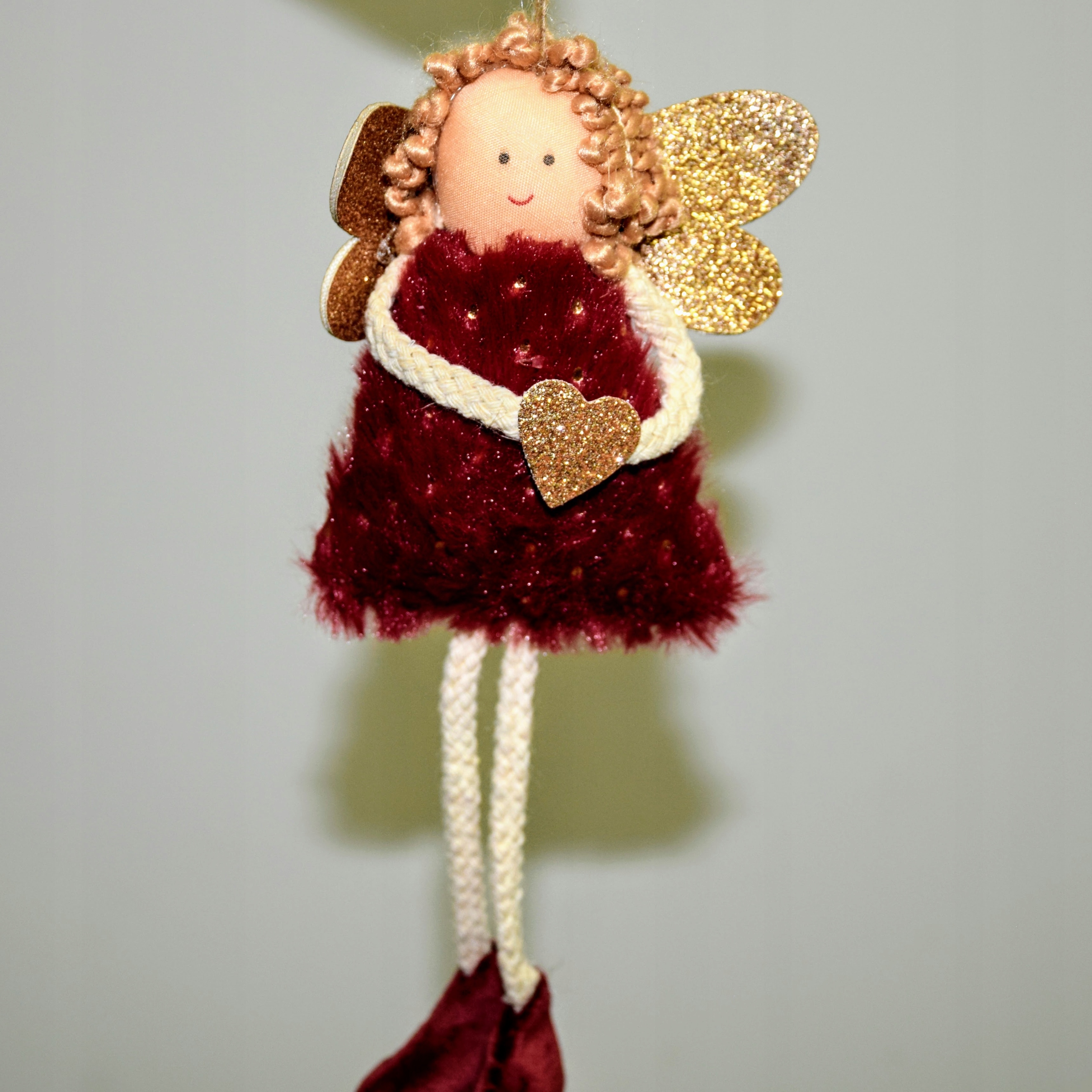 OZDOBA CHOINKOWA ANIOŁEK BORDOWY 9X10X3CM Kolor odcienie czerwieni