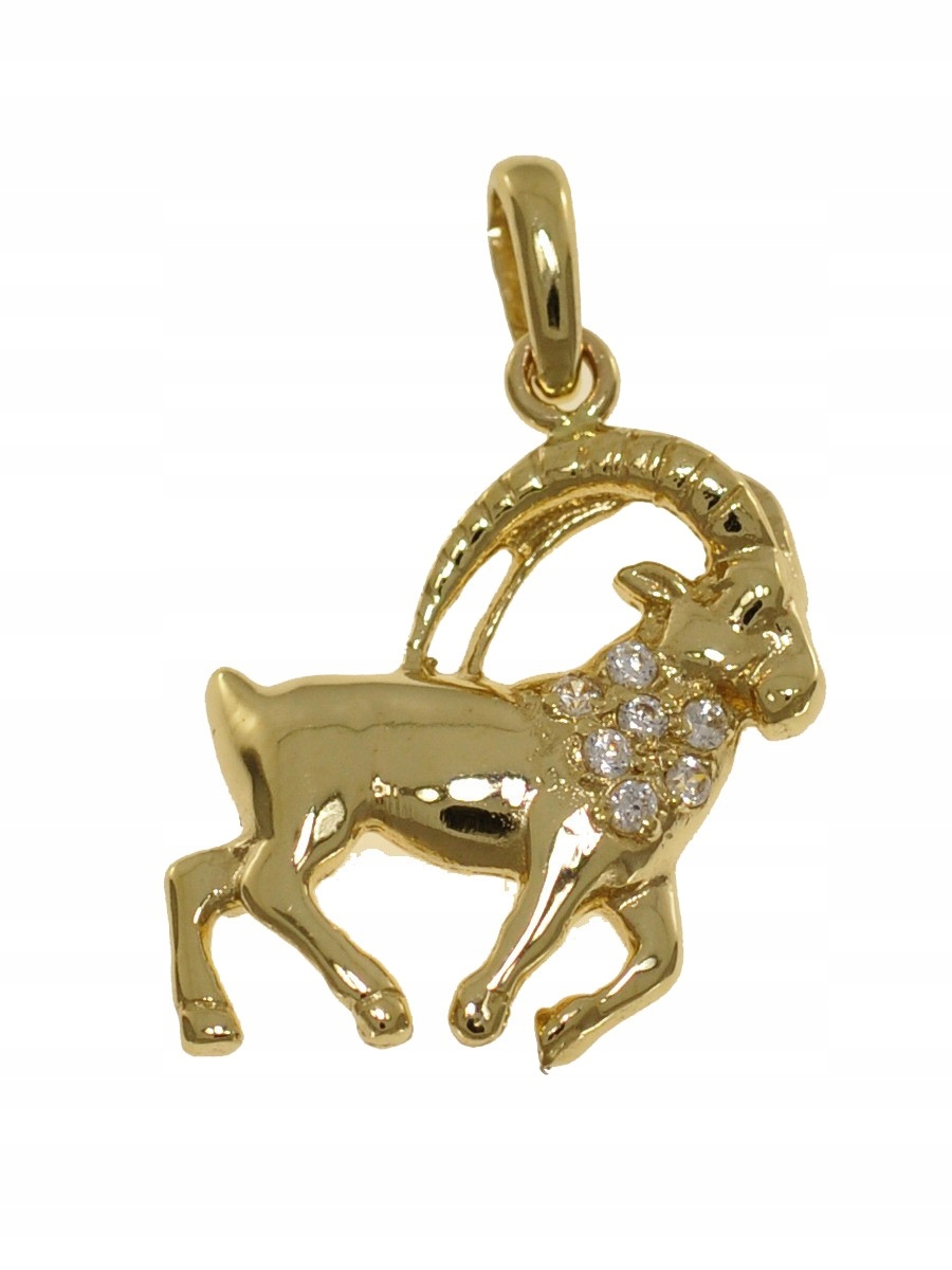 Zlaté Znamení Zvěrokruhu Kozoroh S Cirkony Ryzost 585