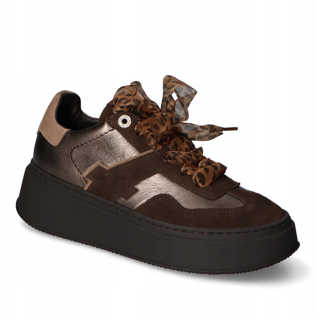 Tenisky Chebello 4851-105 Čokoládový semiš+lico 38