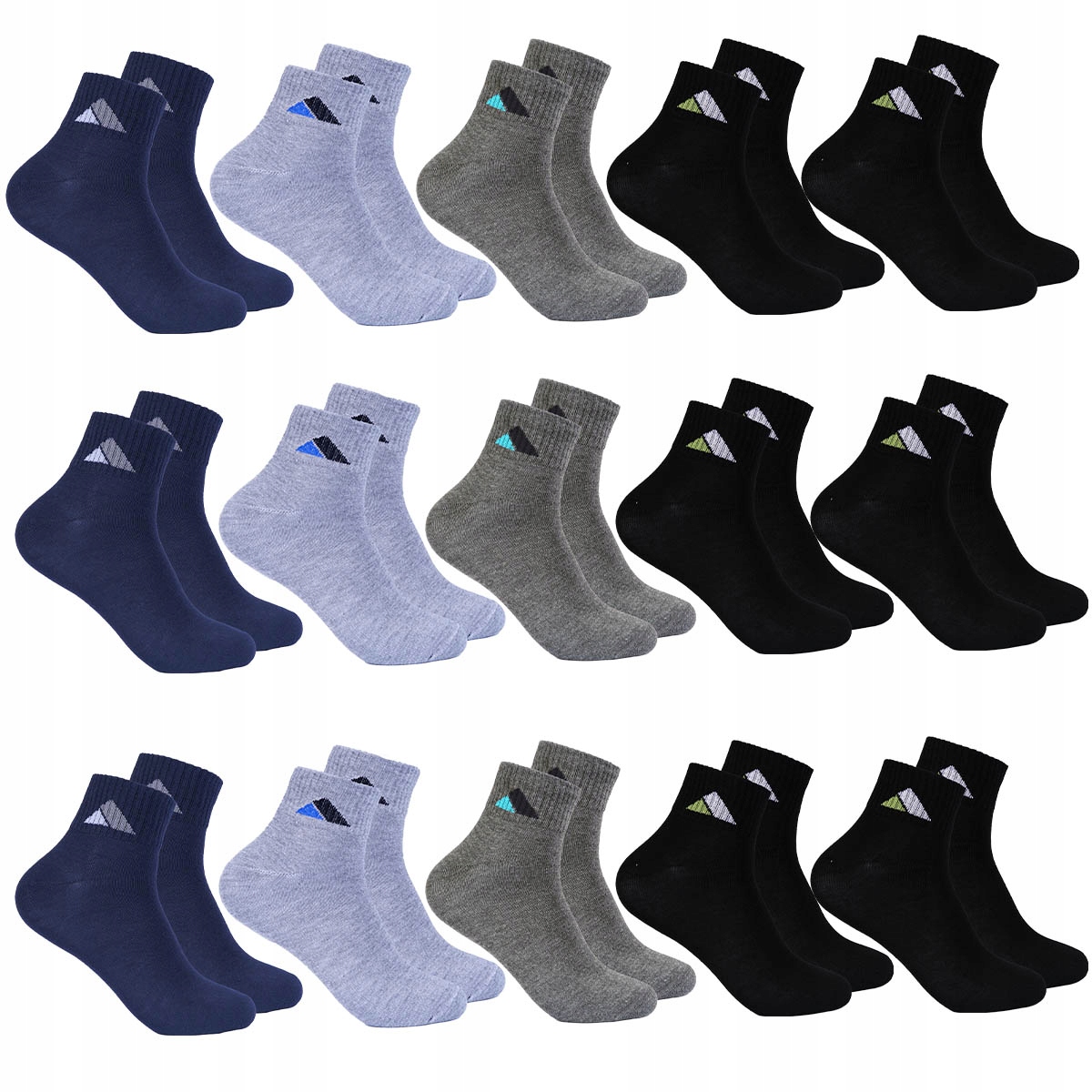 15x SKARPETY SPORTOWE BAWEŁNIANE SKARPETKI MĘSKIE Oddychające 42-46 ZESTAW