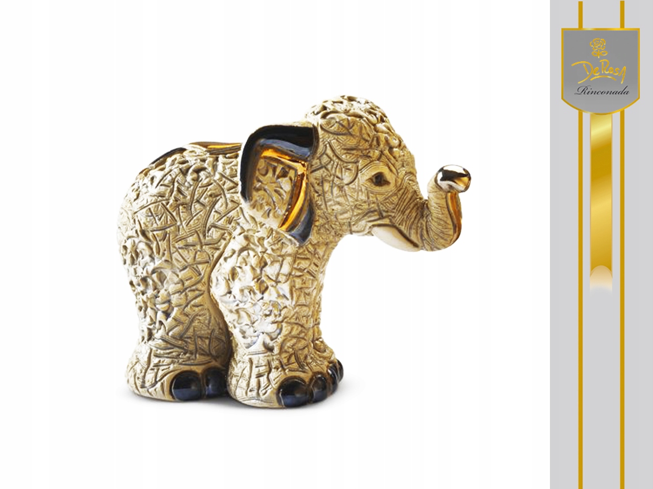 Keramická Figurka Ázijský Slon Ručne Maľovaná Zberateľská