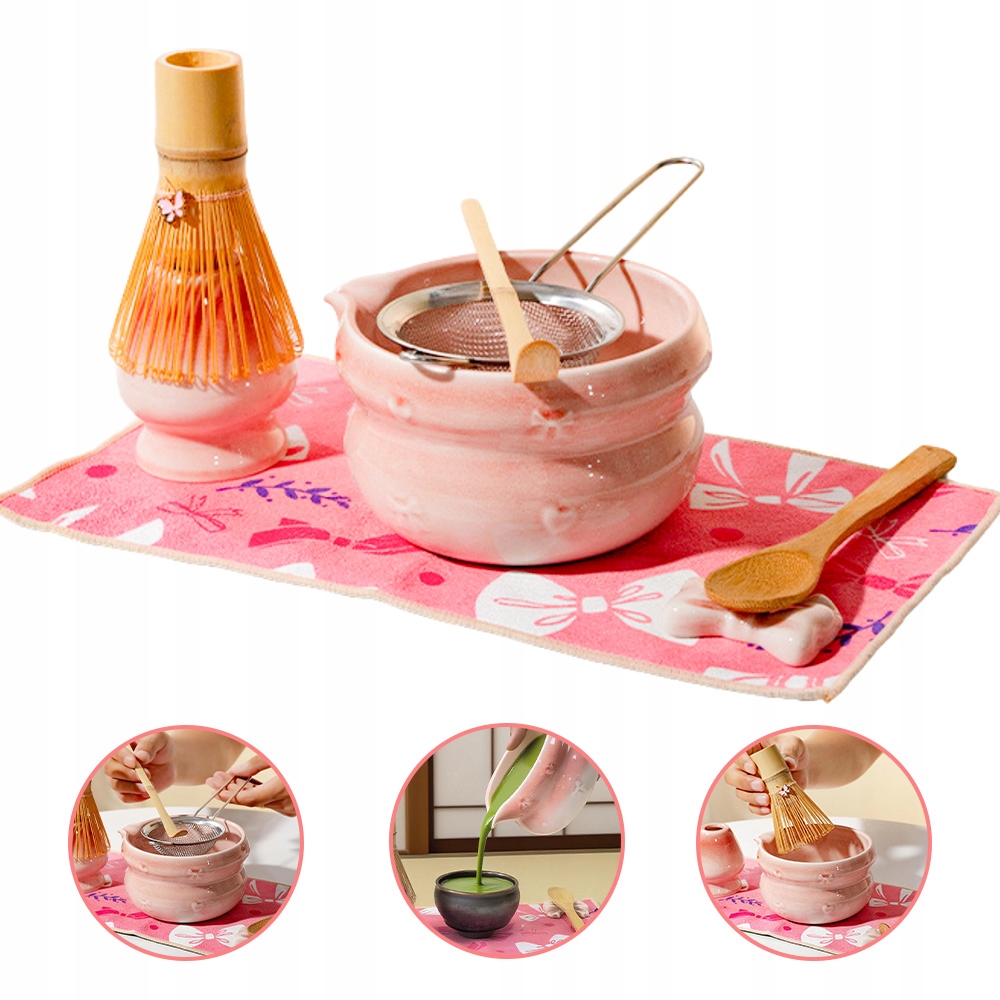 Levně Bambusový Matcha Set 8V1 S Lžící, Metlou A Šlehací Metlou