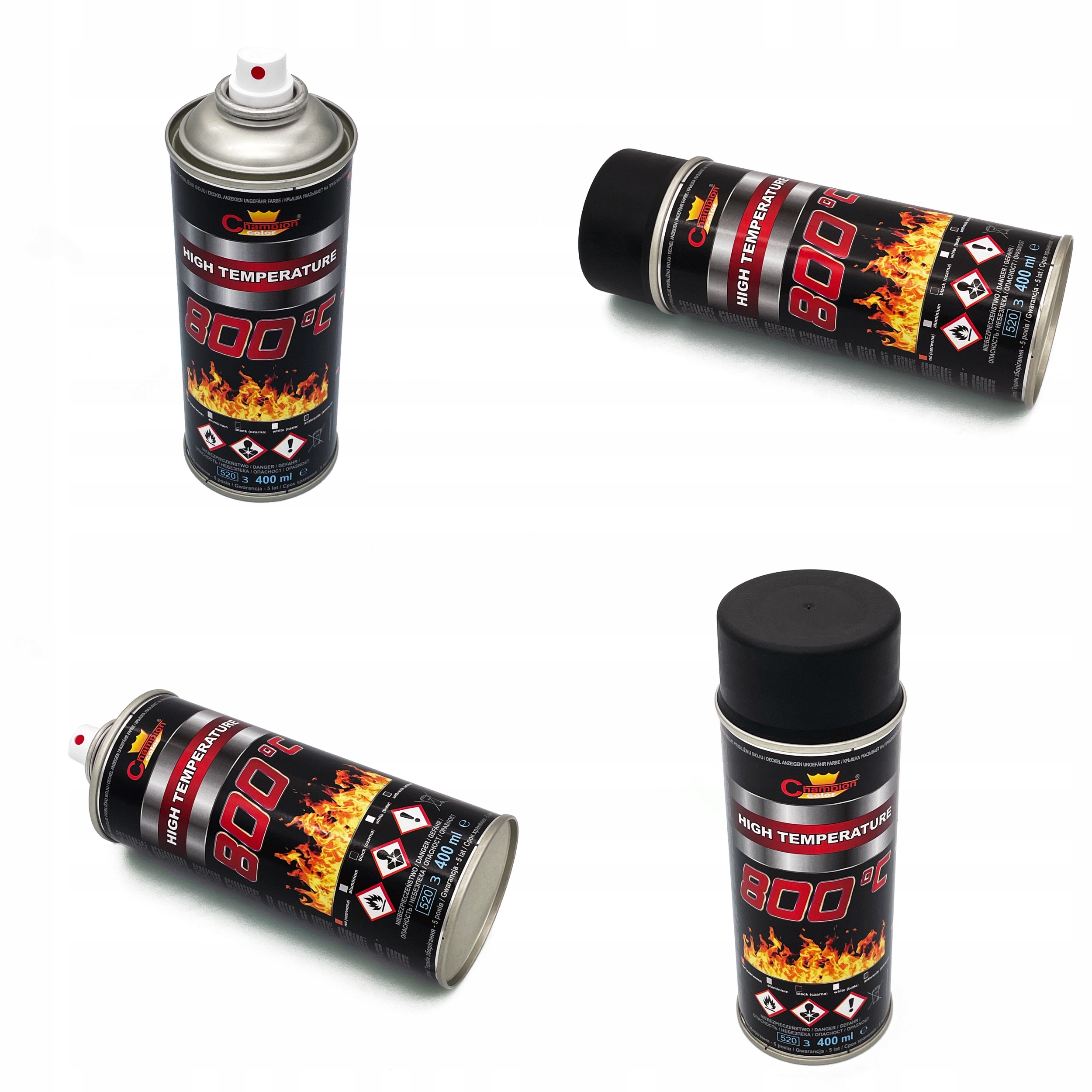Lakier Wysokotemperaturowy Champion Color czarny 400 ml