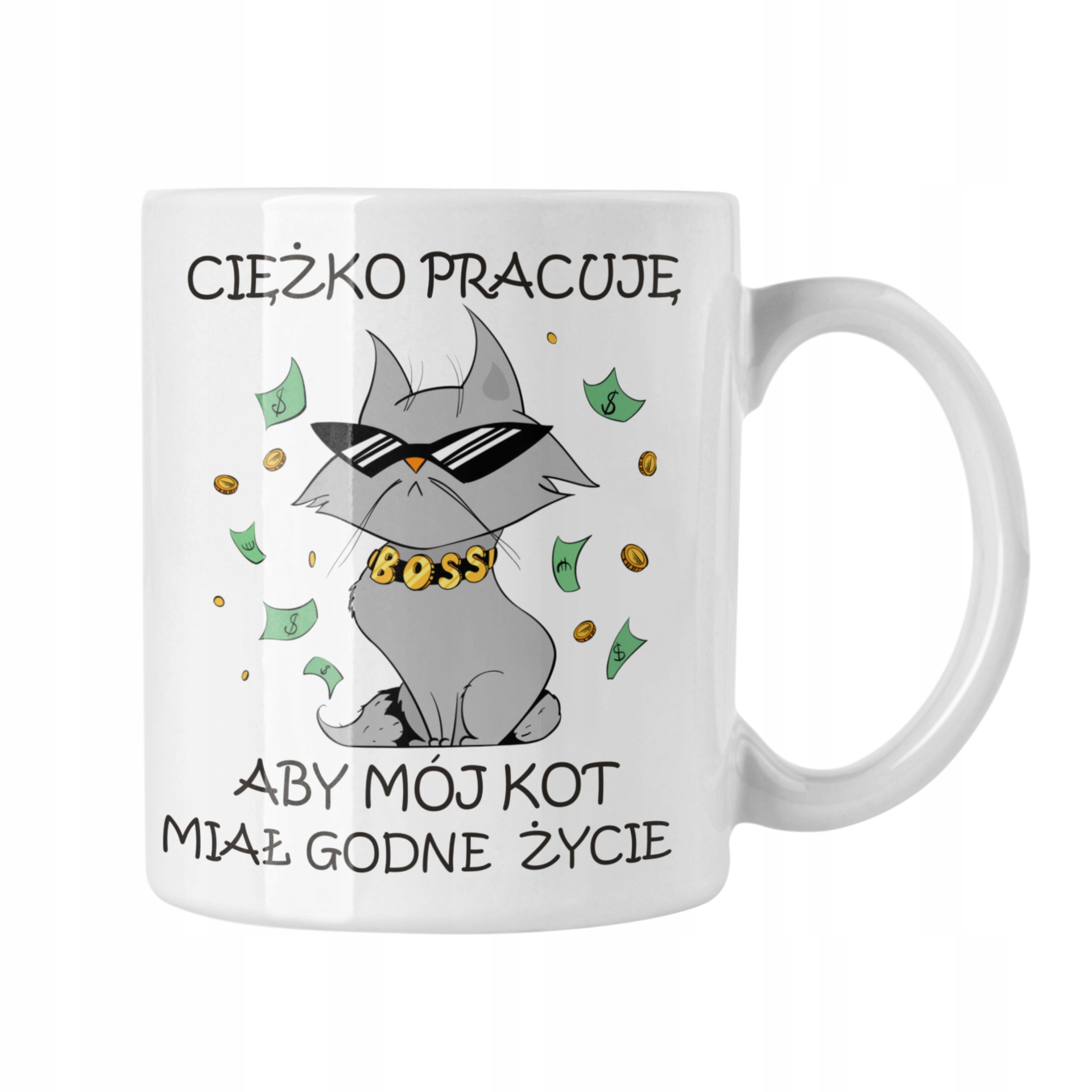 

Kubek Ciężko Pracuję Aby Mój Kot Miał Godne Życie