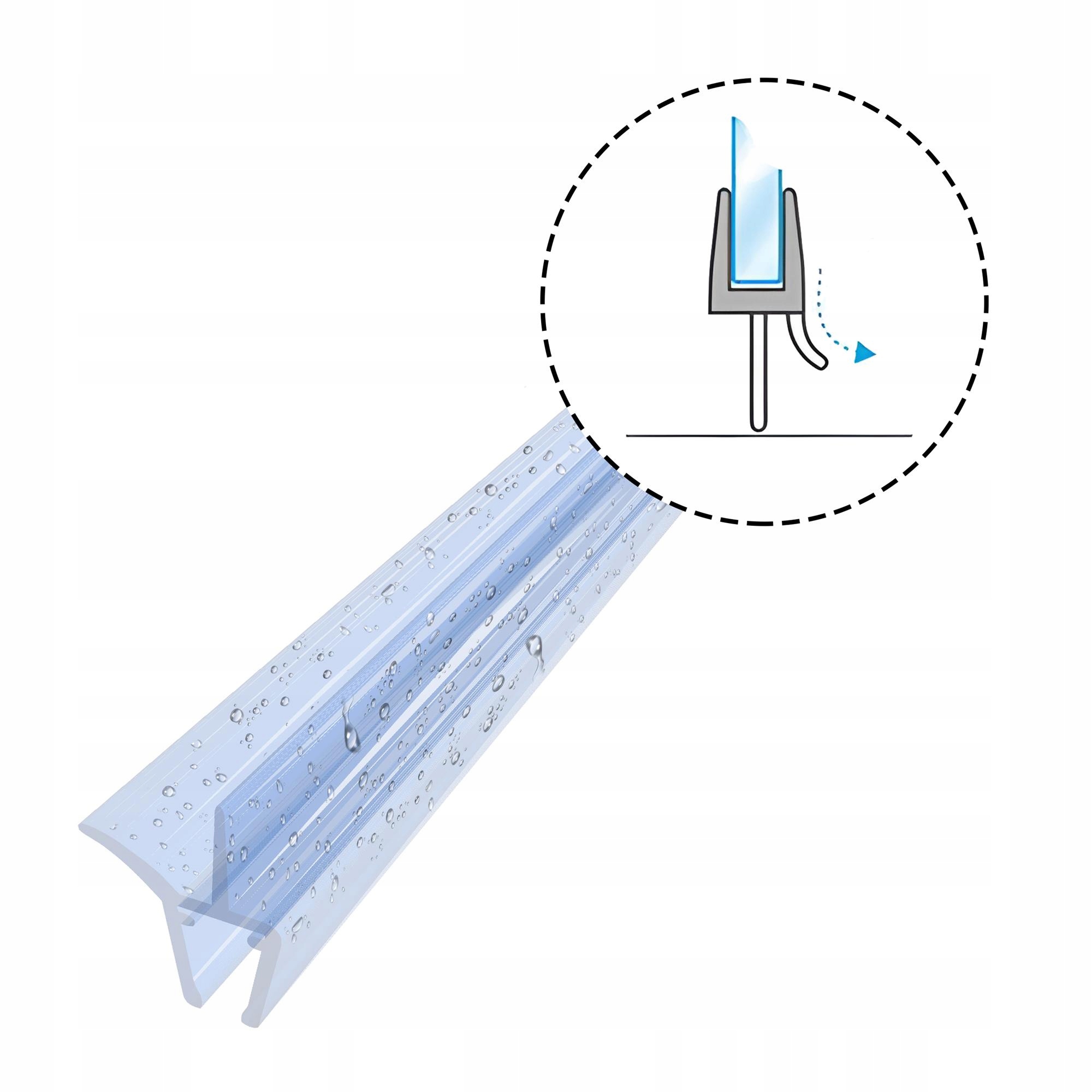 Uszczelka do kabiny prysznicowej DK06 6mm-7mm 70cm Typ uszczelnianie