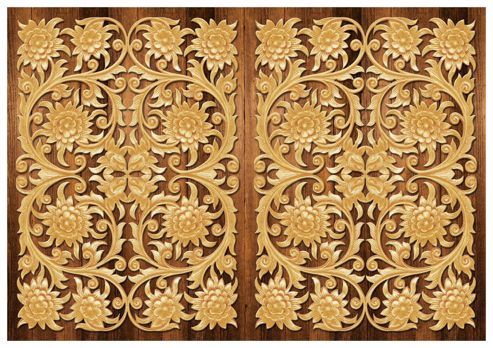 Fototapeta Vyřezávané květiny Ornament Vinylová dřevo 416x254 lepidlo