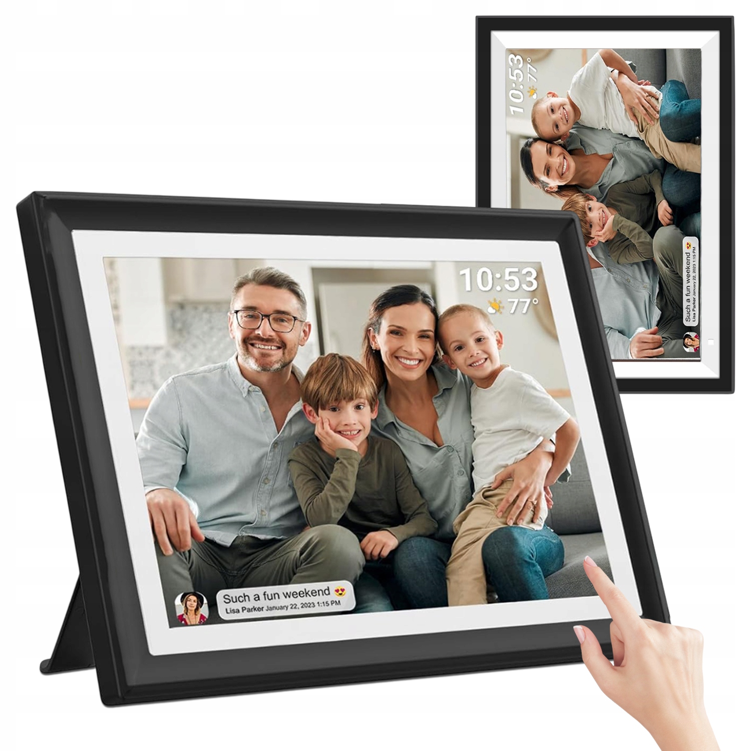 Digitální Rámeček Pro Fotografie 10.1 Palců Dotykový Frameo App Fotografie Videa Ips