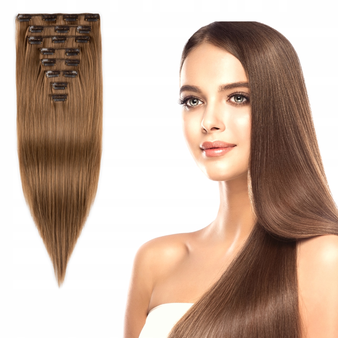 

Doczepiane włosy Clip In 8 taśm 150g 47cm #10/m27