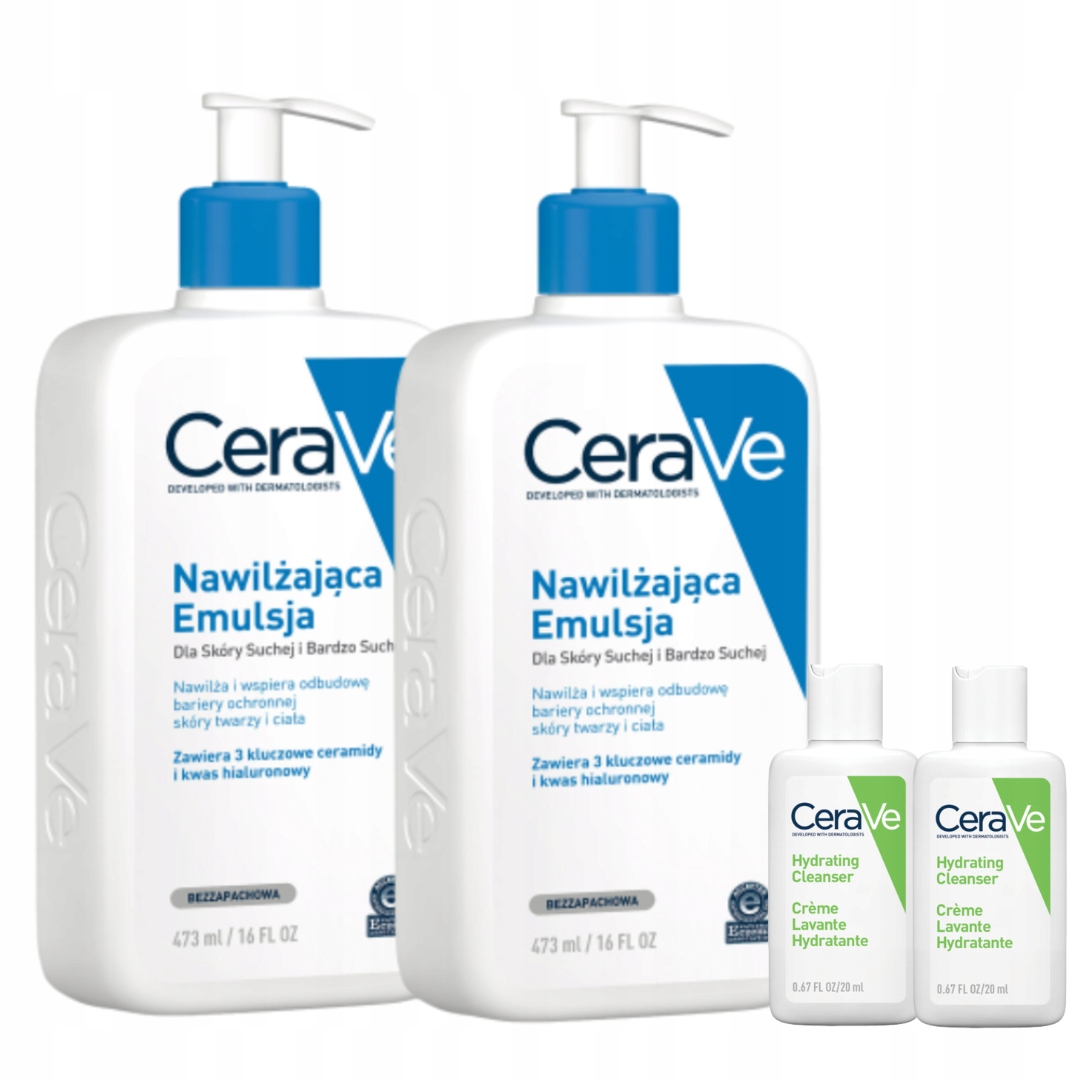 CeraVe Nawilżająca Emulsja 473ml Dla Skóry Suchej i Bardzo Suchej x2