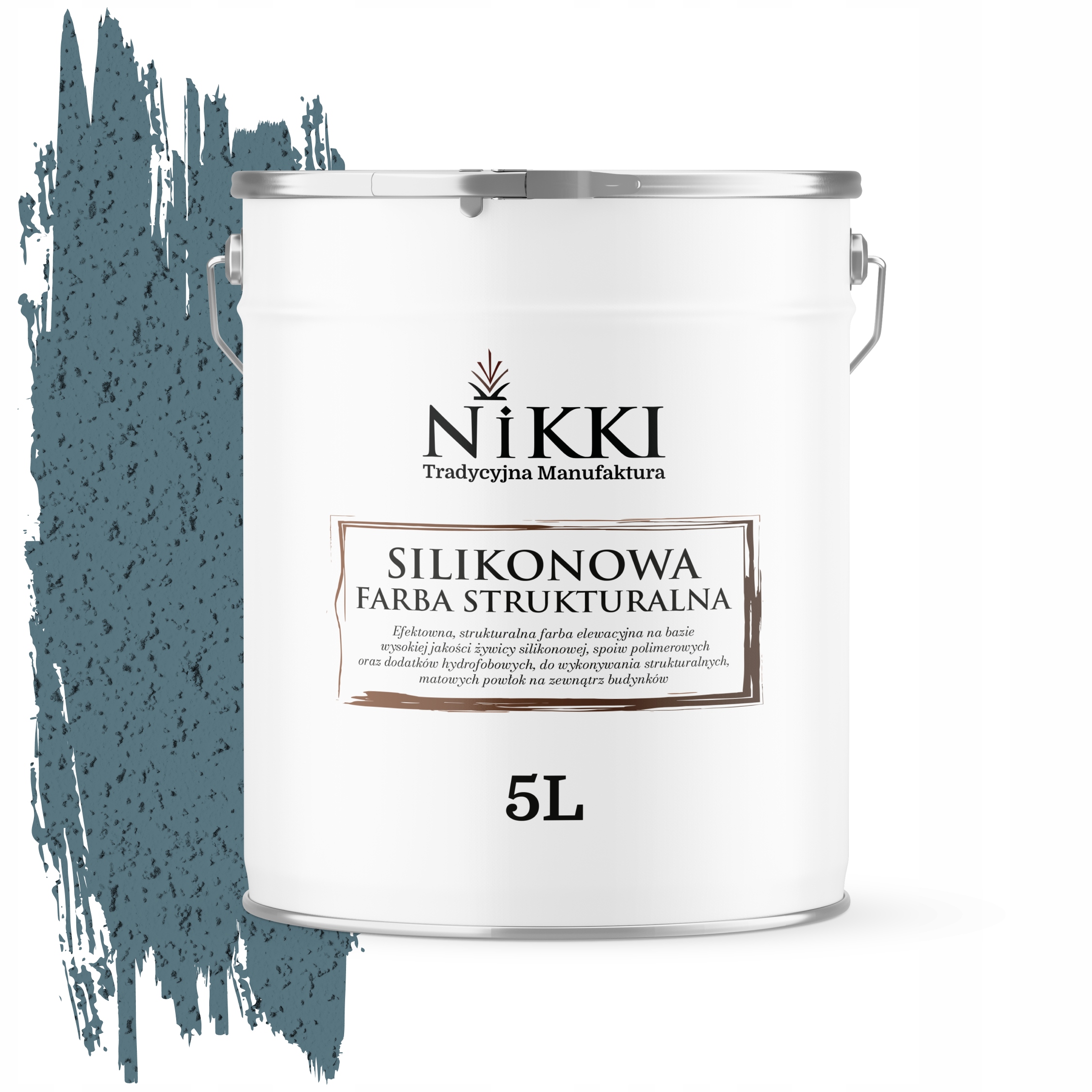 Strukturálna fasádna silikónová fasádna farba 5L, modrá, F136 Uv