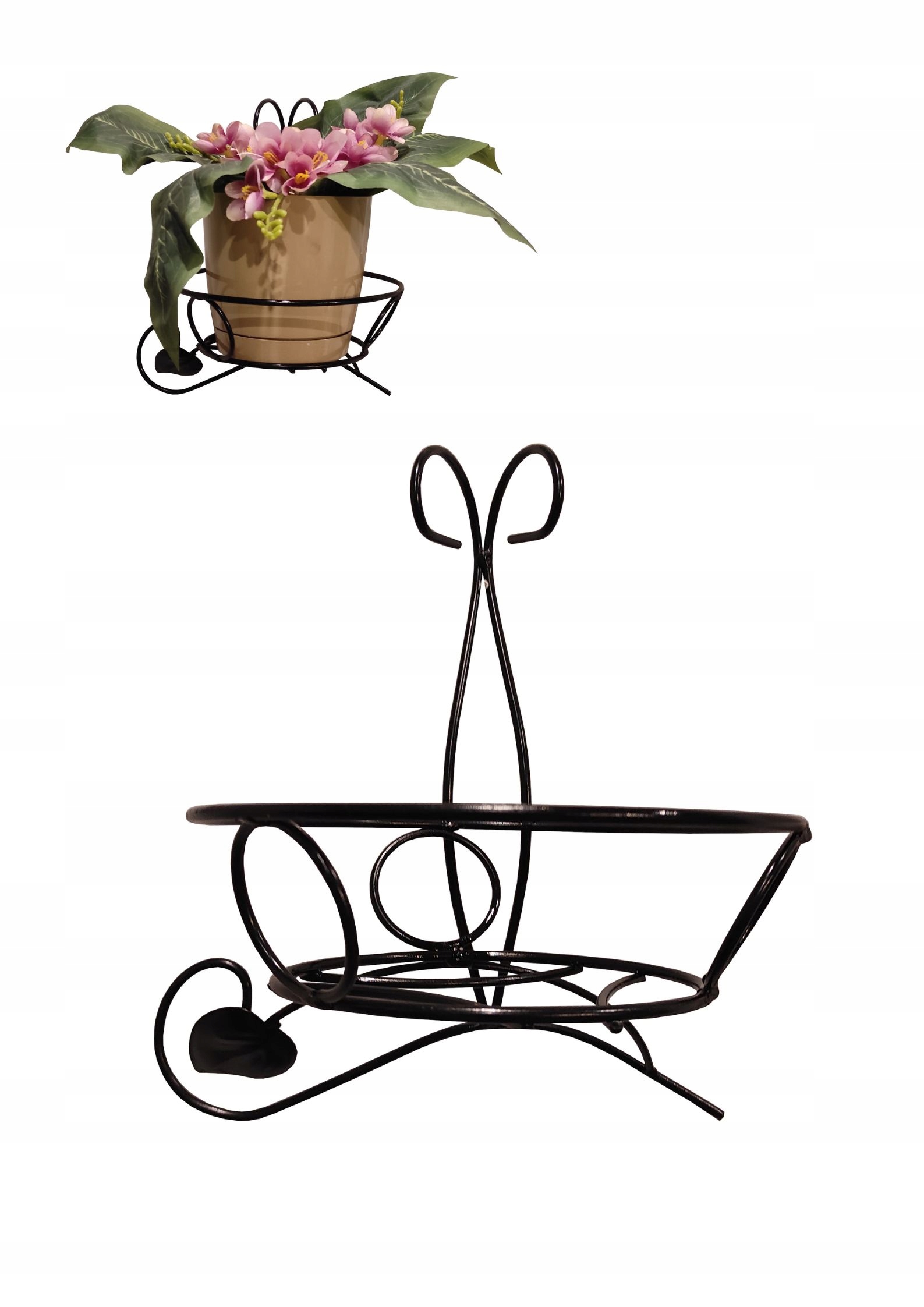 

Kwietnik na ścianę wiszący ścienny czarny metal