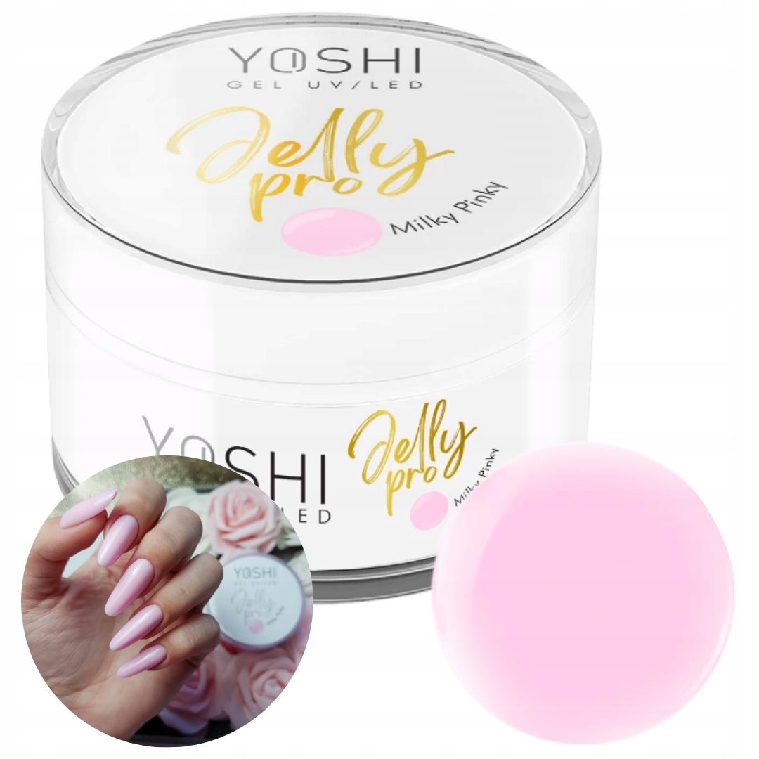 Duży Yoshi Żel budujący do paznokci Jelly Pro Galaretka Milky Pinky
