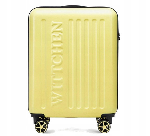 Mała walizka Wittchen 56-3A-501-50 żółta, kabinowa, tłoczone logo