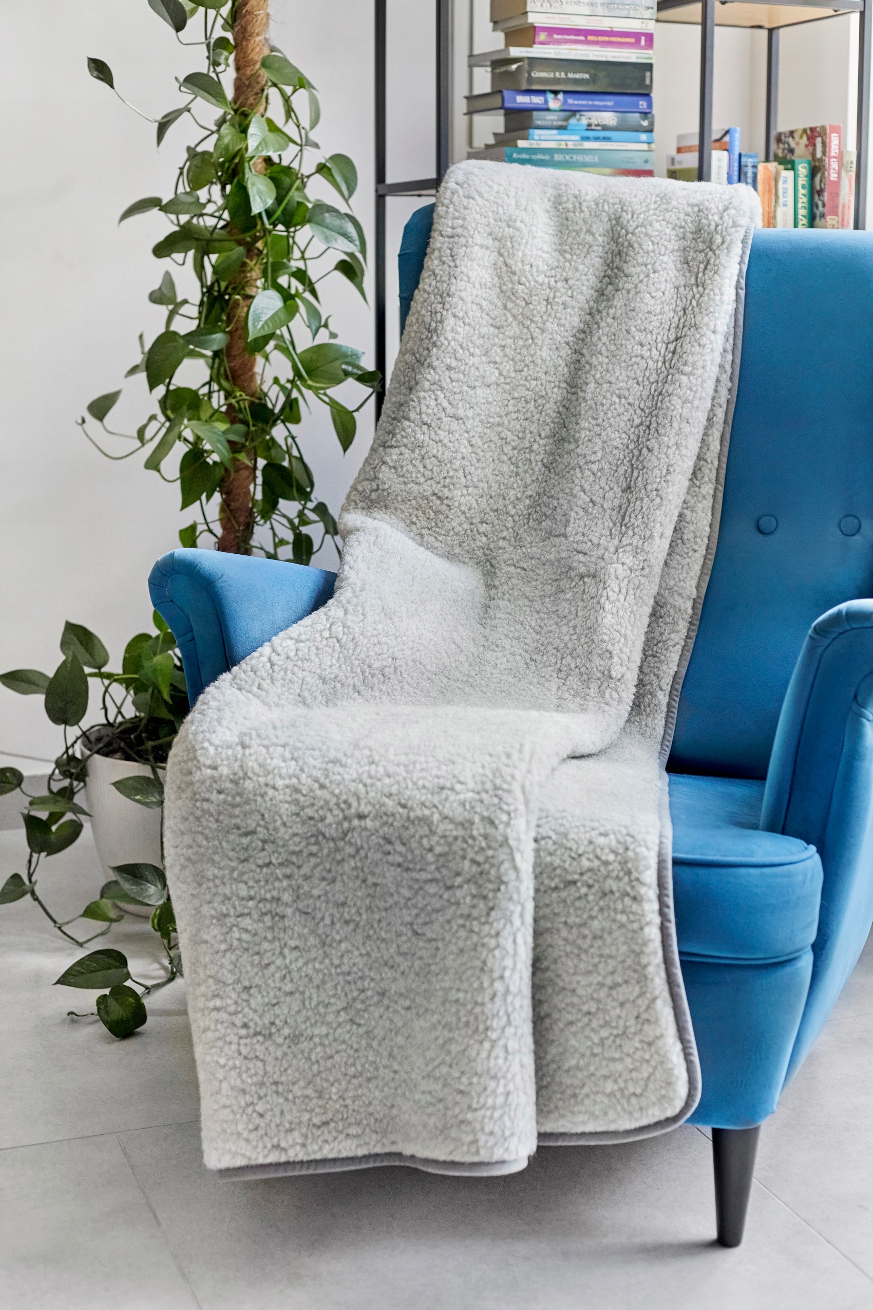 Merino Wool přírodní deka Merynos vlněná deka přehoz na postel 160/200 cm