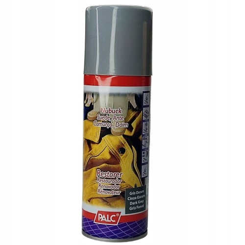 Pasta renowator do zamszu nubuku w sprayu PALC 200 ml szara