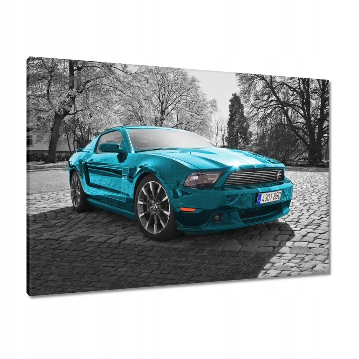 Obrazy 100x70 Tyrkysový Ford Mustang