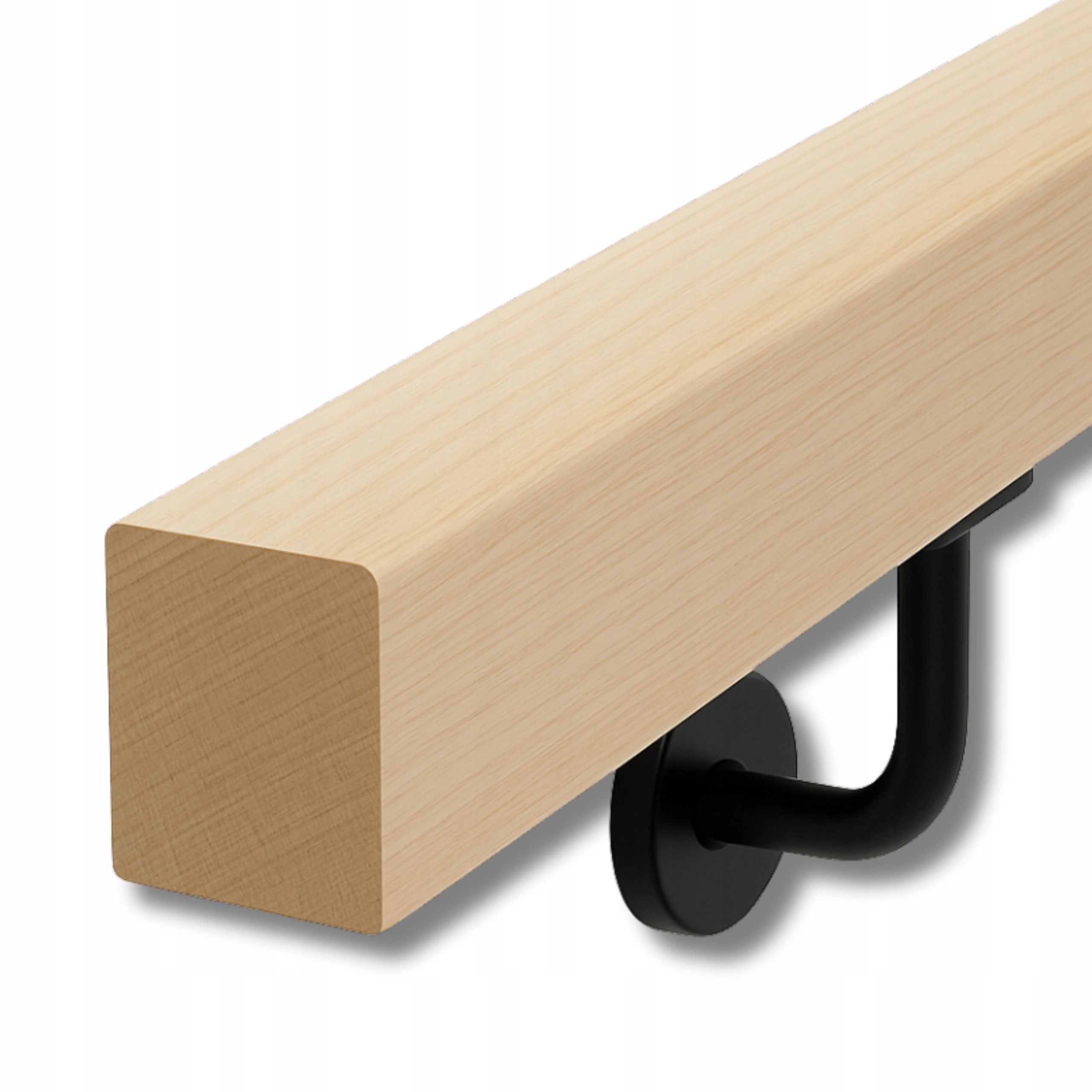 Jasanové zábradlí dřevěné 5,5 x 4,3 x 120 cm Dárek Držák x2 pro zábradlí