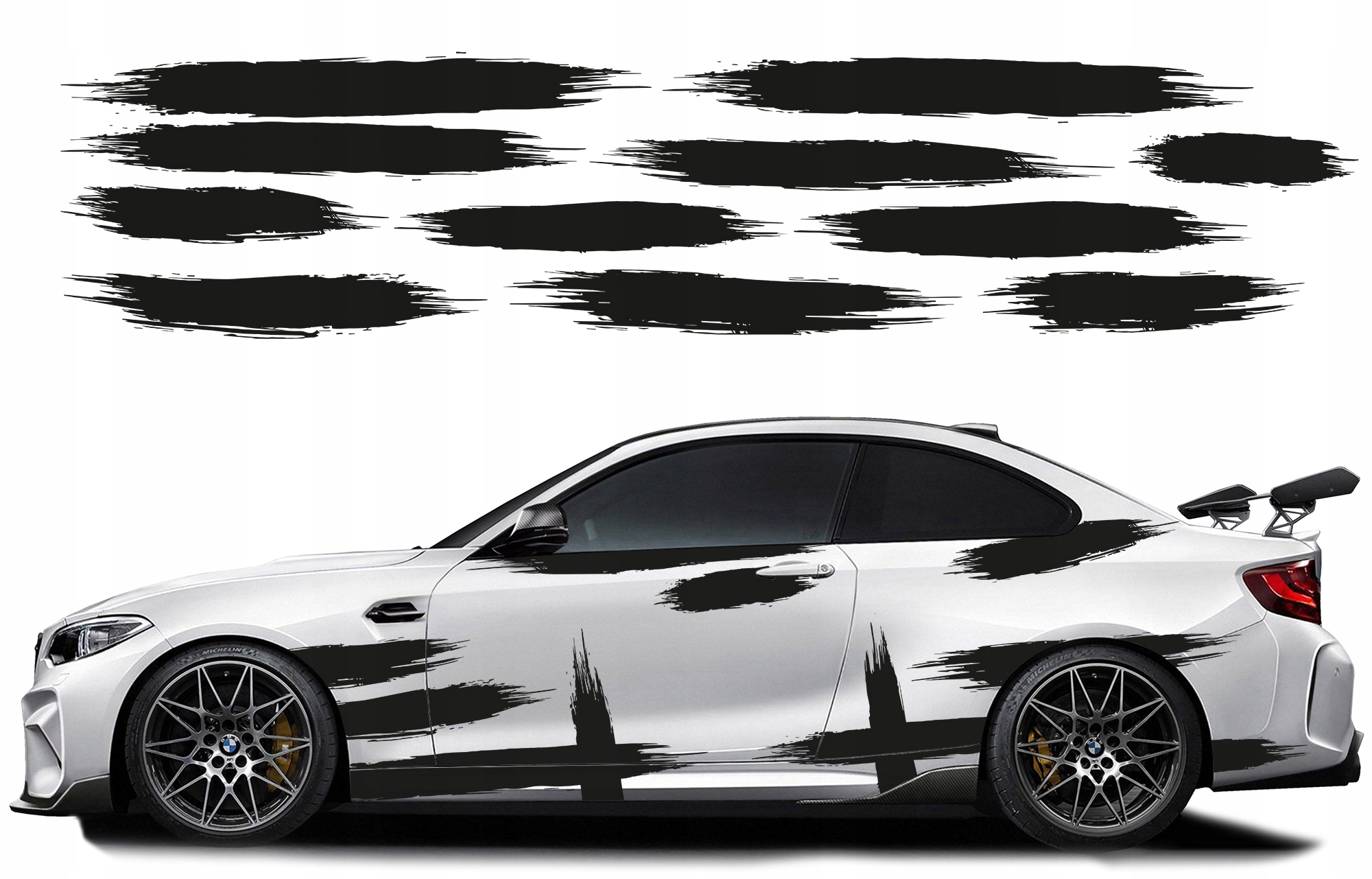 Samolepky na Auto Pásky Vzor Štětce 200X44cm 2x