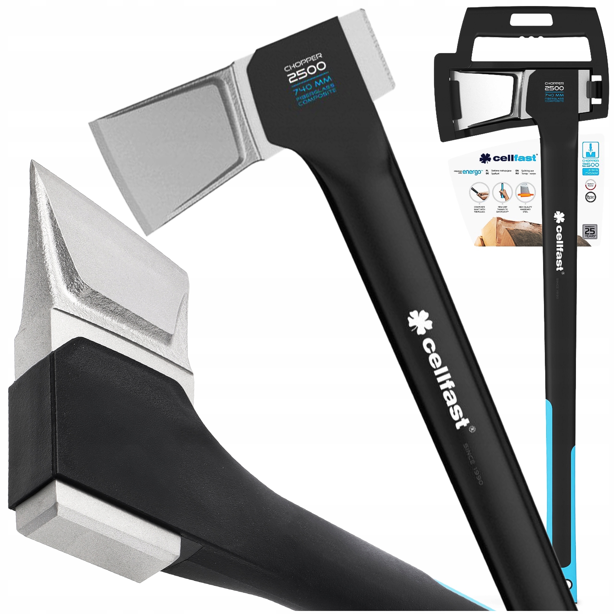 Štiepacia sekera Energo C2000 silná, trvanlivá, ideálna na štiepanie dreva