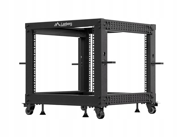 Lanberg Otvorený Rack 9U 19" 600X600-1100 Nastaviteľný Čierny