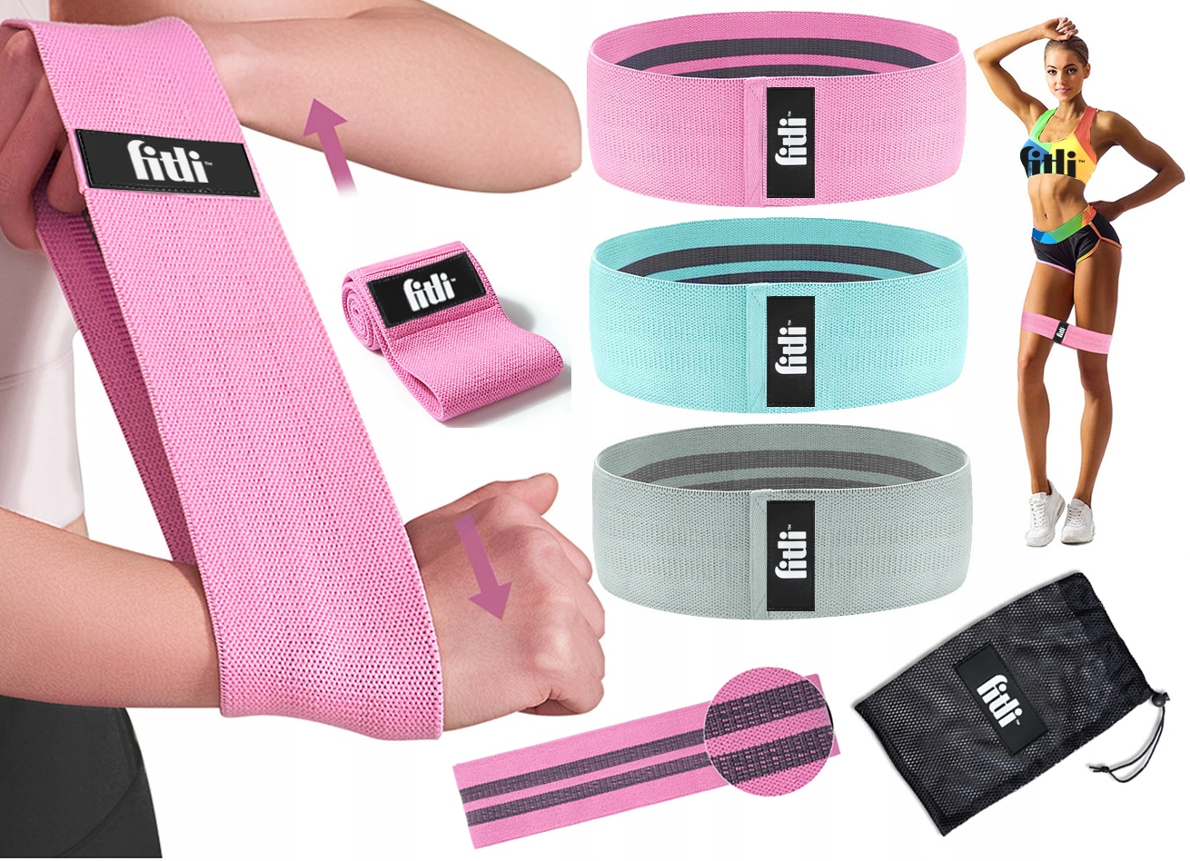 НАБОР ИЗ 3 ЭСПАНДЕРОВ ДЛЯ УПРАЖНЕНИЙ, ТКАНЕВАЯ ЛЕНТА ДЛЯ БЕДЕР, ПРОЧНЫЕ ЛЕНТЫ ДЛЯ ФИТНЕСА