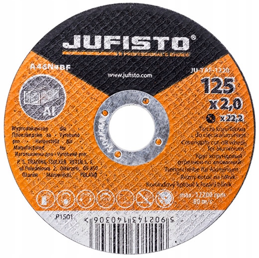 

Tarcza Korundowa 125 X 2.0 X 22.2 MM Do Aluminium