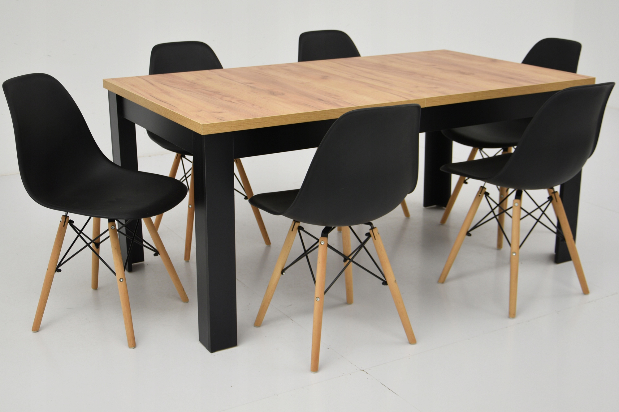 6 krzeseł i Rozkładany stół 90x160/200 blat CRAFT Kod producenta SL  +  C-14