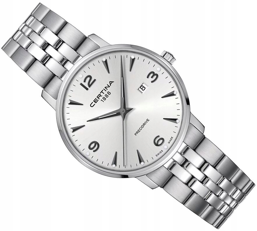 Stříbrné Švýcarské Pánské Hodinky Certina Ds Caimano Klasické S Datem 39 mm