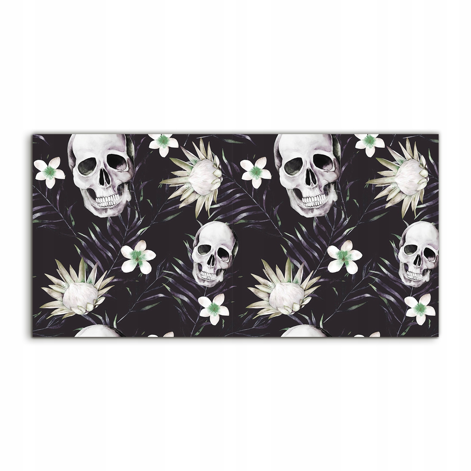 

Fotoobraz 100x50 z grafiką Natura Czaszki Kwiaty