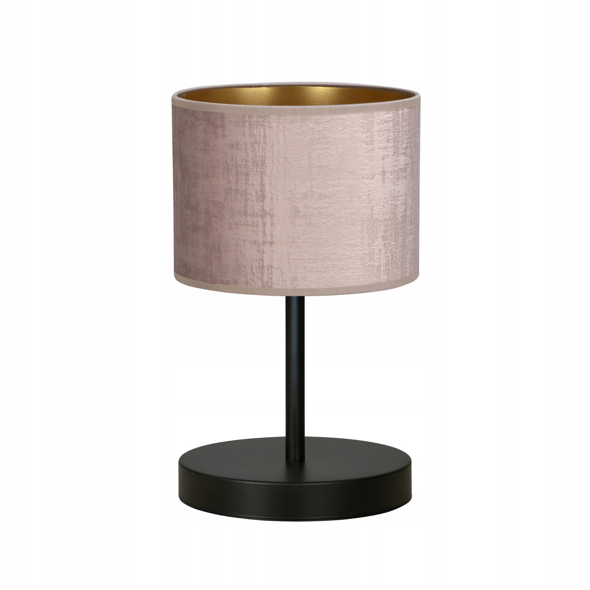 Noční lampa dekorativní, moderní, černá s růžovým stínítkem, 18 cm Emibig