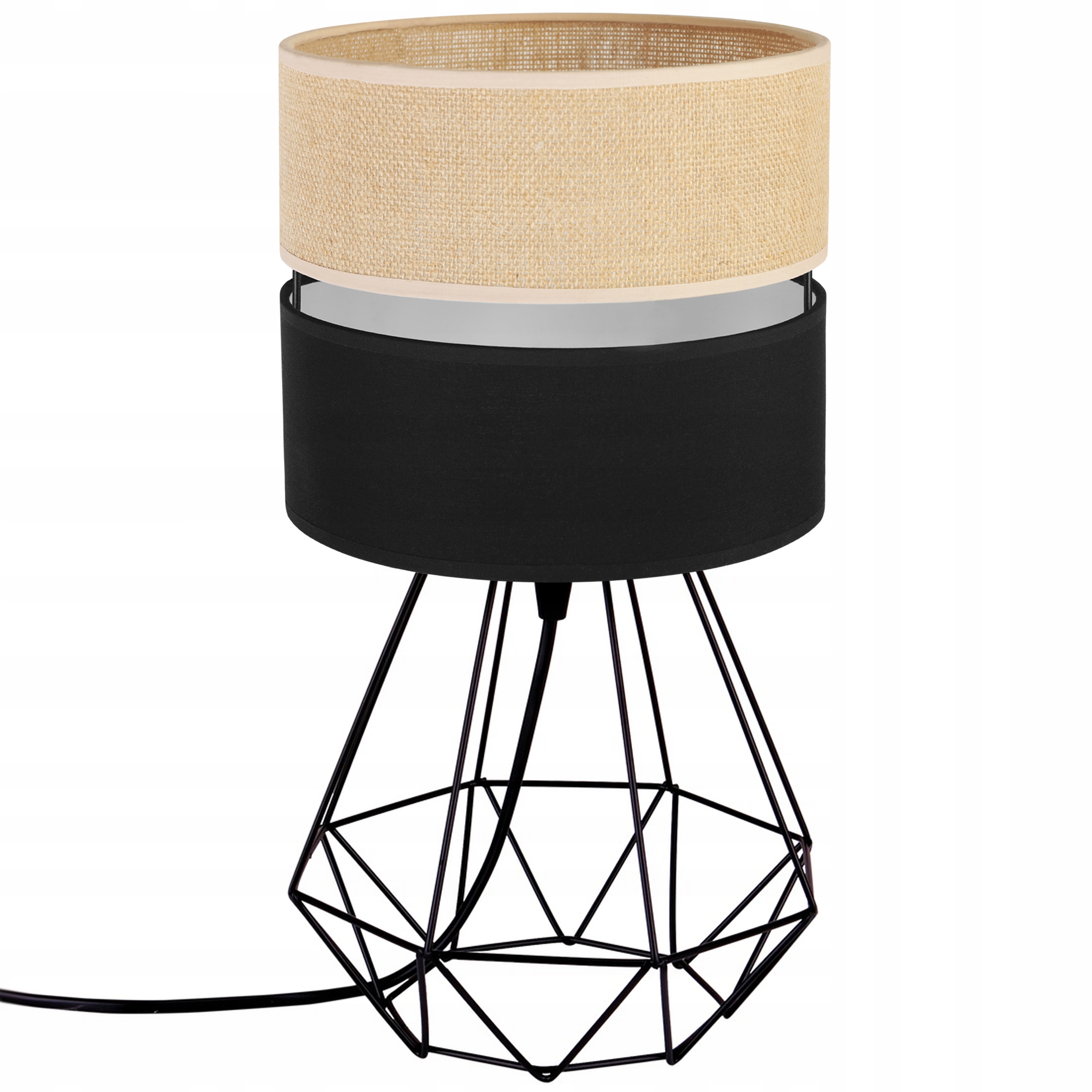 Stolní Lampa Jutová 20 CM Černá