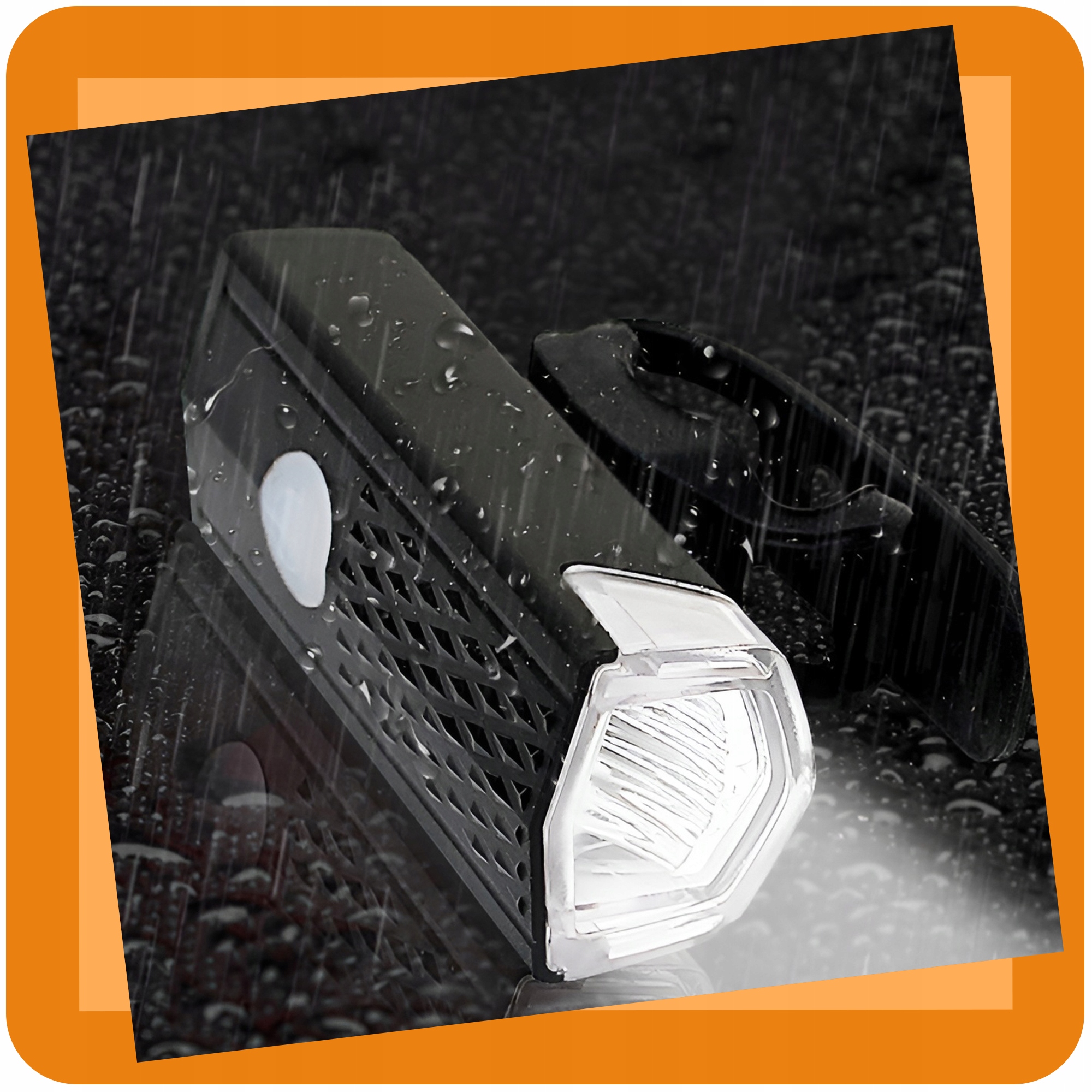 LAMPKA ROWEROWA LED NA ROWER KIEROWNICĘ MOCNA AKUMULATOROWA USB + TYŁ Model S207